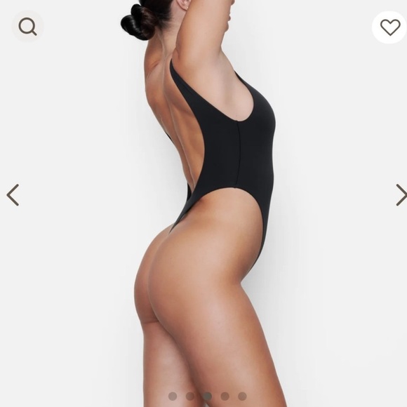 SKIMS RARE Fits everybody high cut bodysuit low back onyx black 3X NWT sold out - Picture 2 of 5